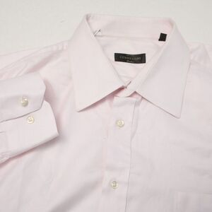 Corneliani Shirt Mens 18.5 x 33 Pink Barrel Cuffs Spread Collar Made in Italy